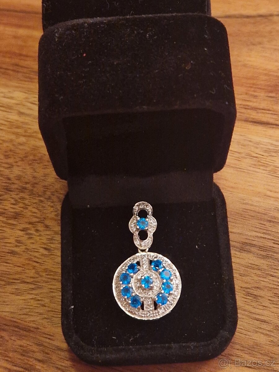 Nový stříbrný (Ag 925) přívěsek s Apatitem - 7