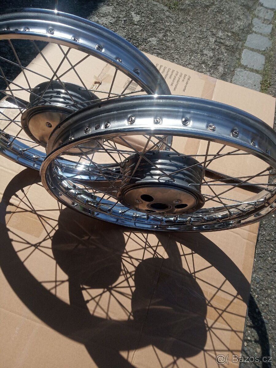 Nová kola Jawa 50/555 , 50/05, výplet, ráfky , vycentrováno - 7