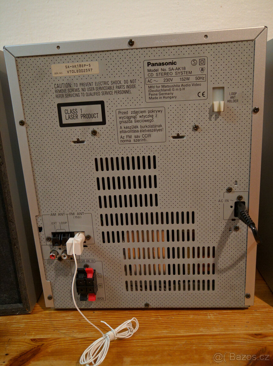 Věž Panasonic SA-AK18, 2 x 40W/6Ω RMS - 7