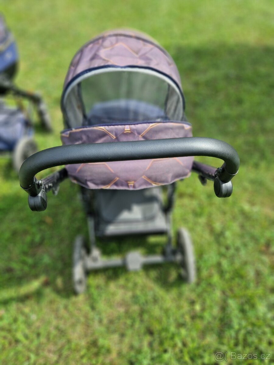 Dětský kočárek JASMINE 2x + autosedačka + síťka proti hmyzu - 7