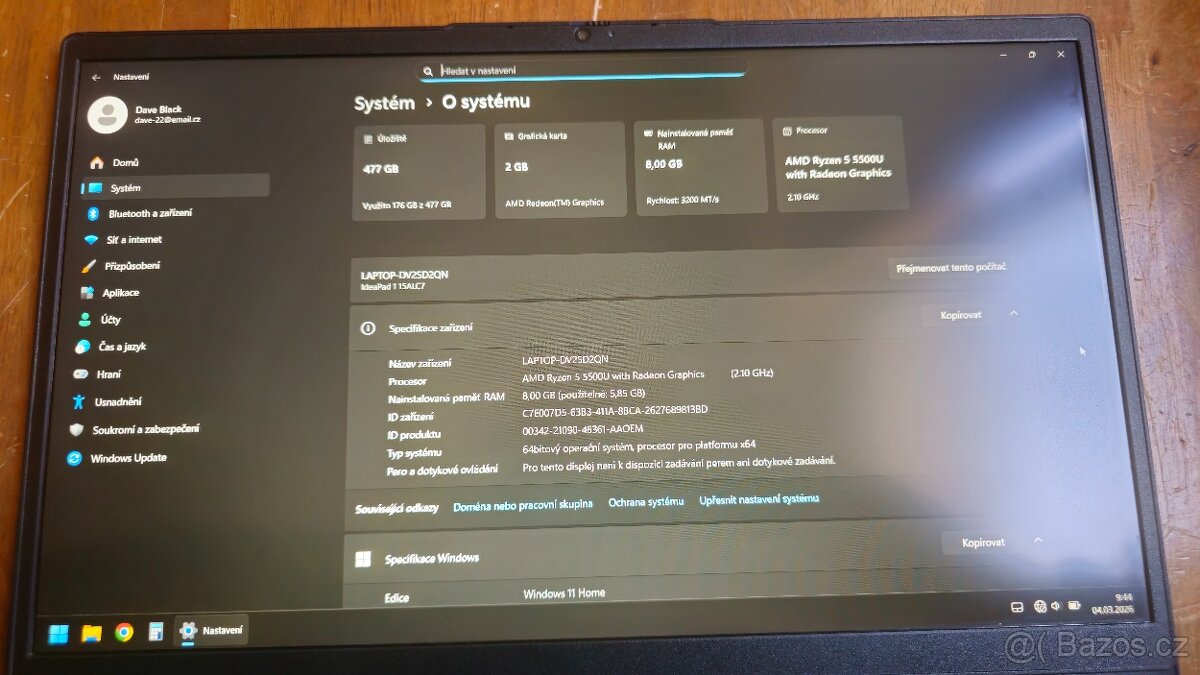 Notebook Lenovo ideapad1 15ALC7 - 7