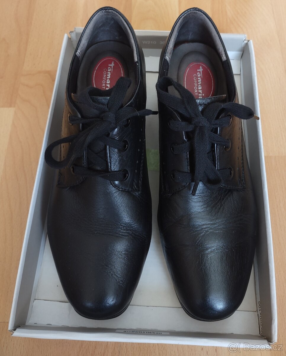 Podzimní kožené lodičky polobotky Tamaris vel. 40 - 7