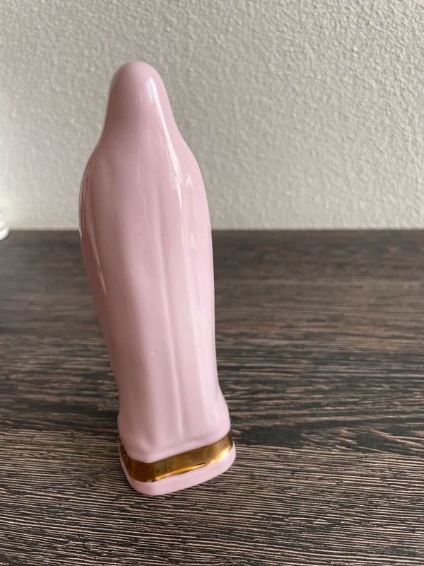 Sběratelská soška růžový porcelán Marie Lurdská - 7