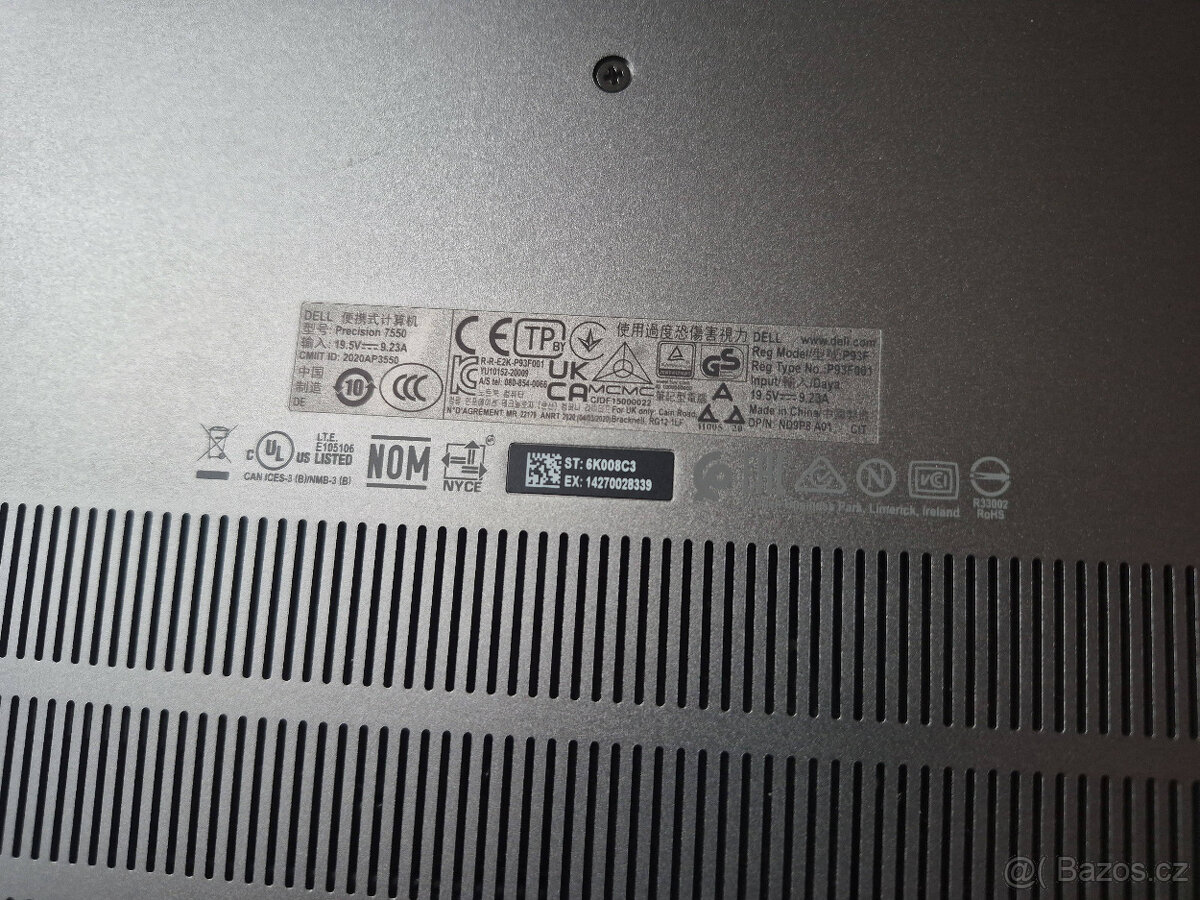 Dell Precision 7550 i7-10875H/32GB/1TB/RTX3000 - 7