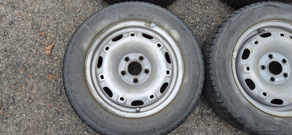 Plechové disky Škoda 5x100 5x14 ET35 165/70r14 Sava S3 zimní - 7