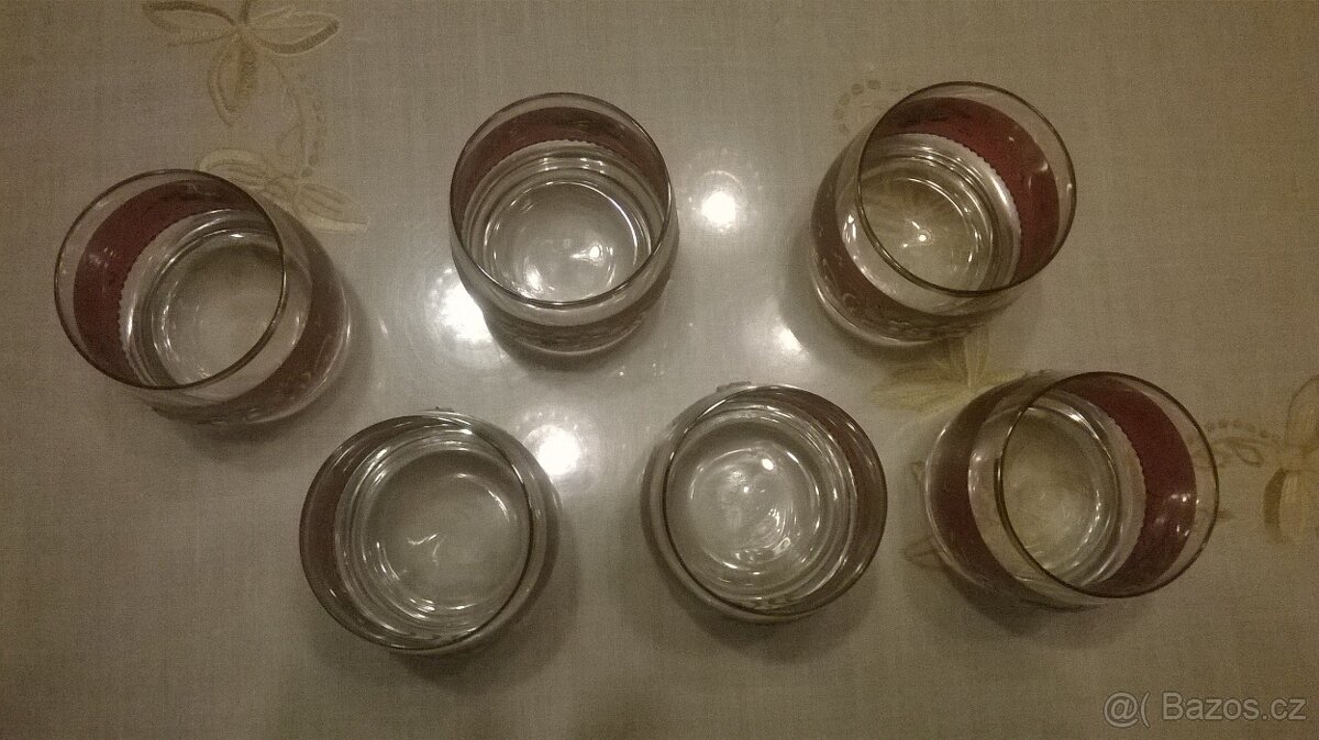 Karafa, skleničky, váza, Sklárny Novosad, petrolejka - 7