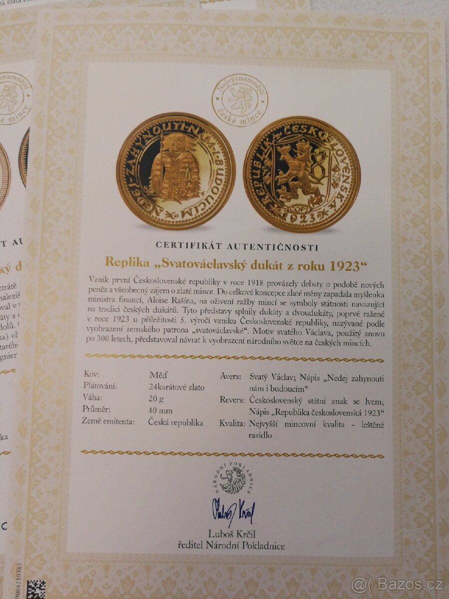 Pamětní medaile - Nejvýznamnější české mince - 7