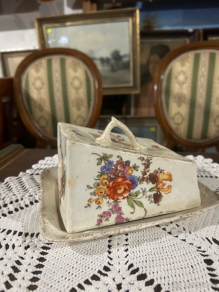 Keramická dóza na máslo ručně malovaná - 7