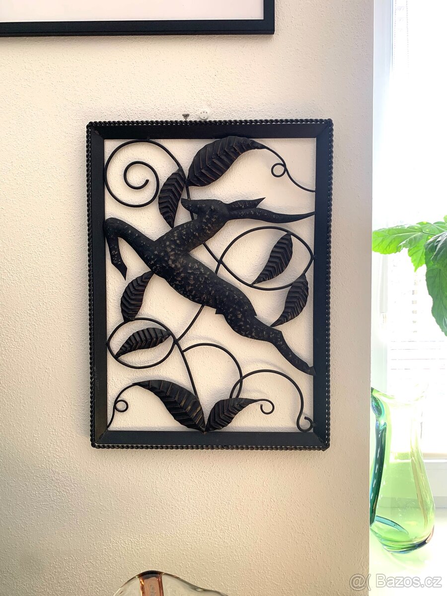 Retro kovová plastika nástěnná - 7