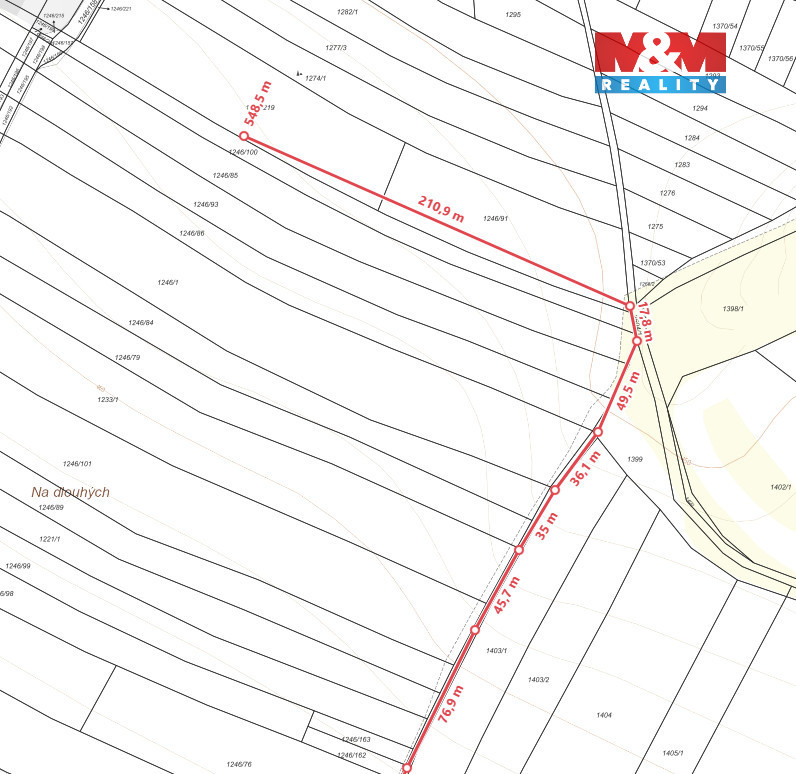 Prodej komerčního pozemku v Kožichovicích, ul. Žďárského - 7