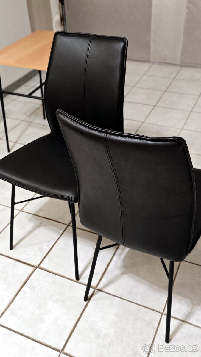Kožené židle černé - 7