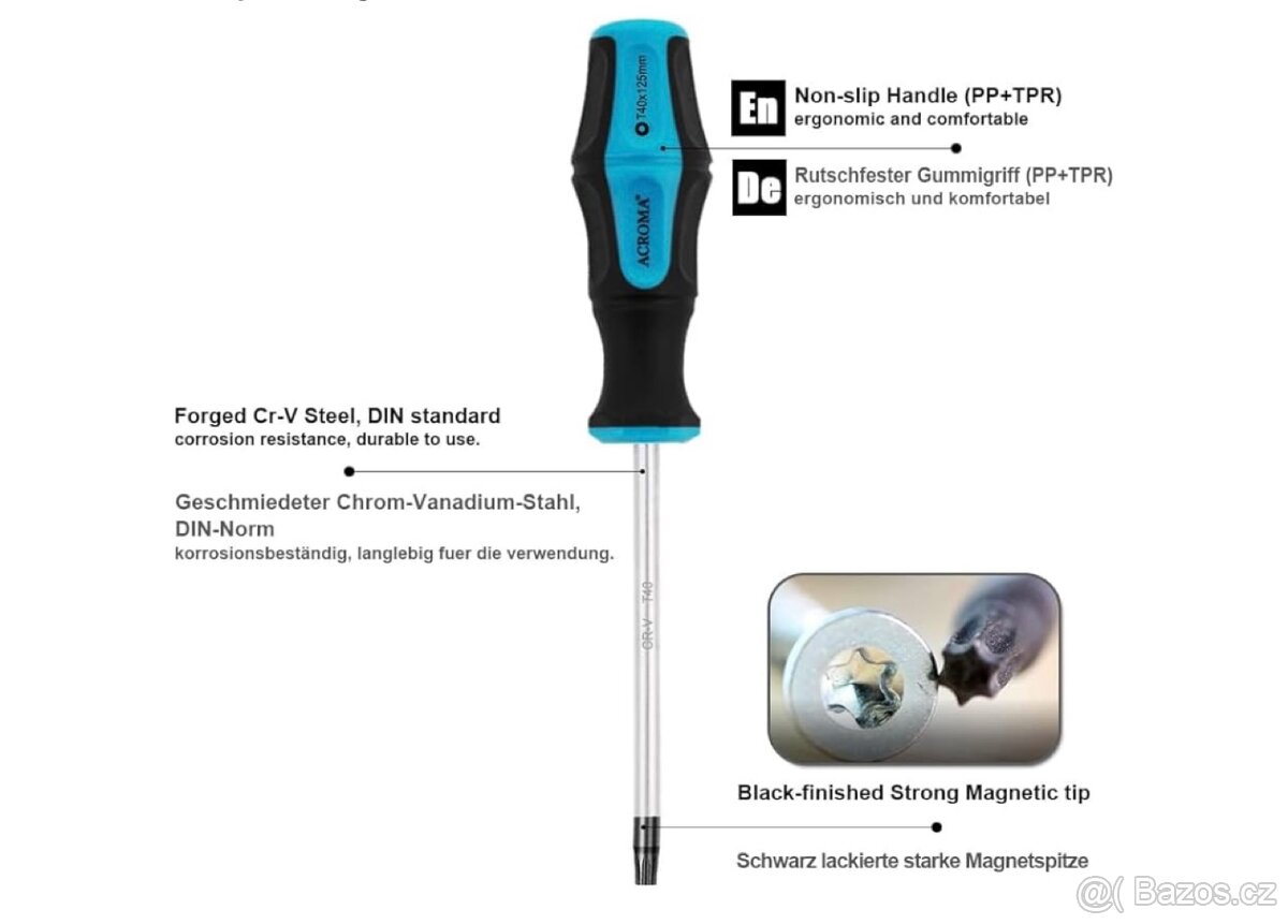 12 dílná sada Torx šroubováku s magnetem - 7