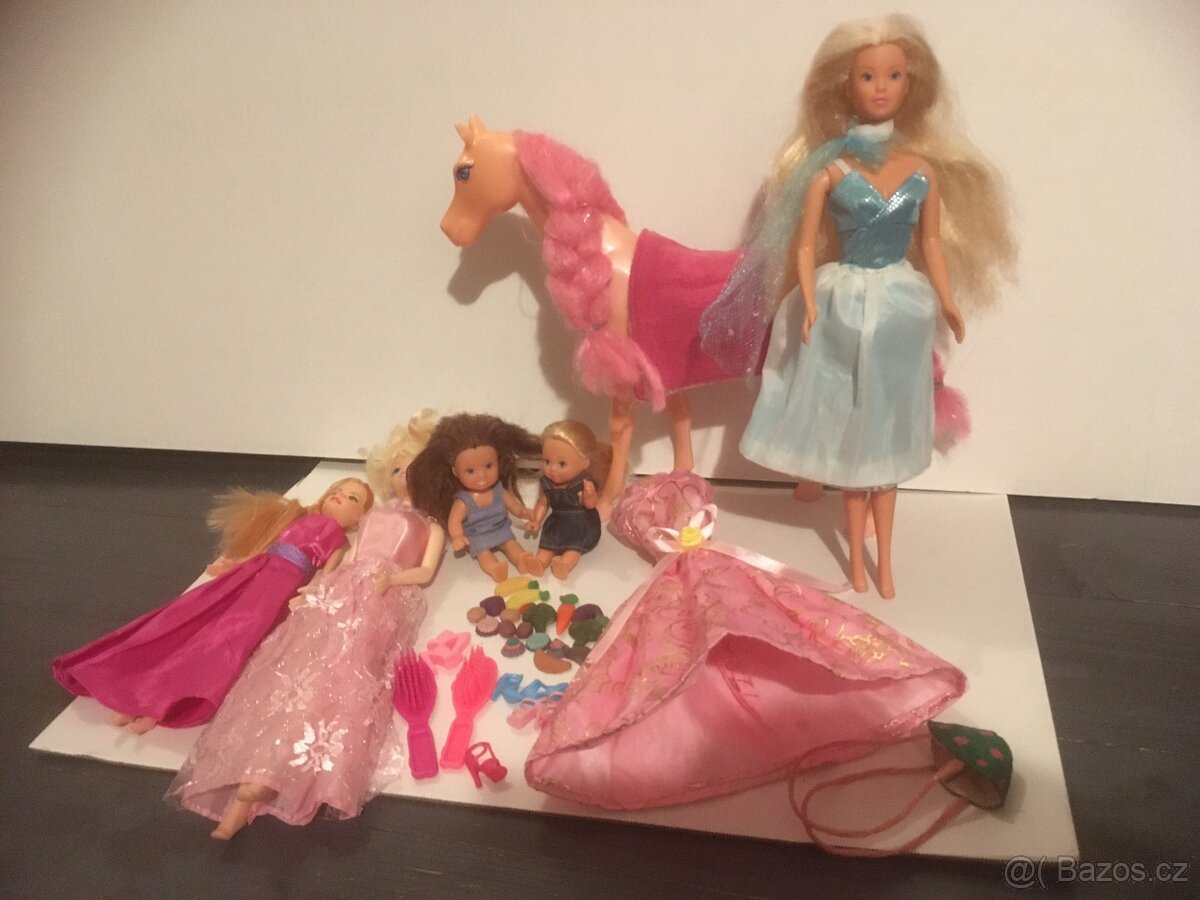 Koník, oblečení a jídlo pro barbie - 7