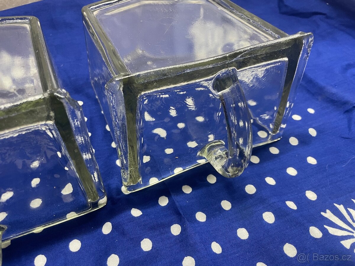 Retro sklenene dozy 2ks - 7