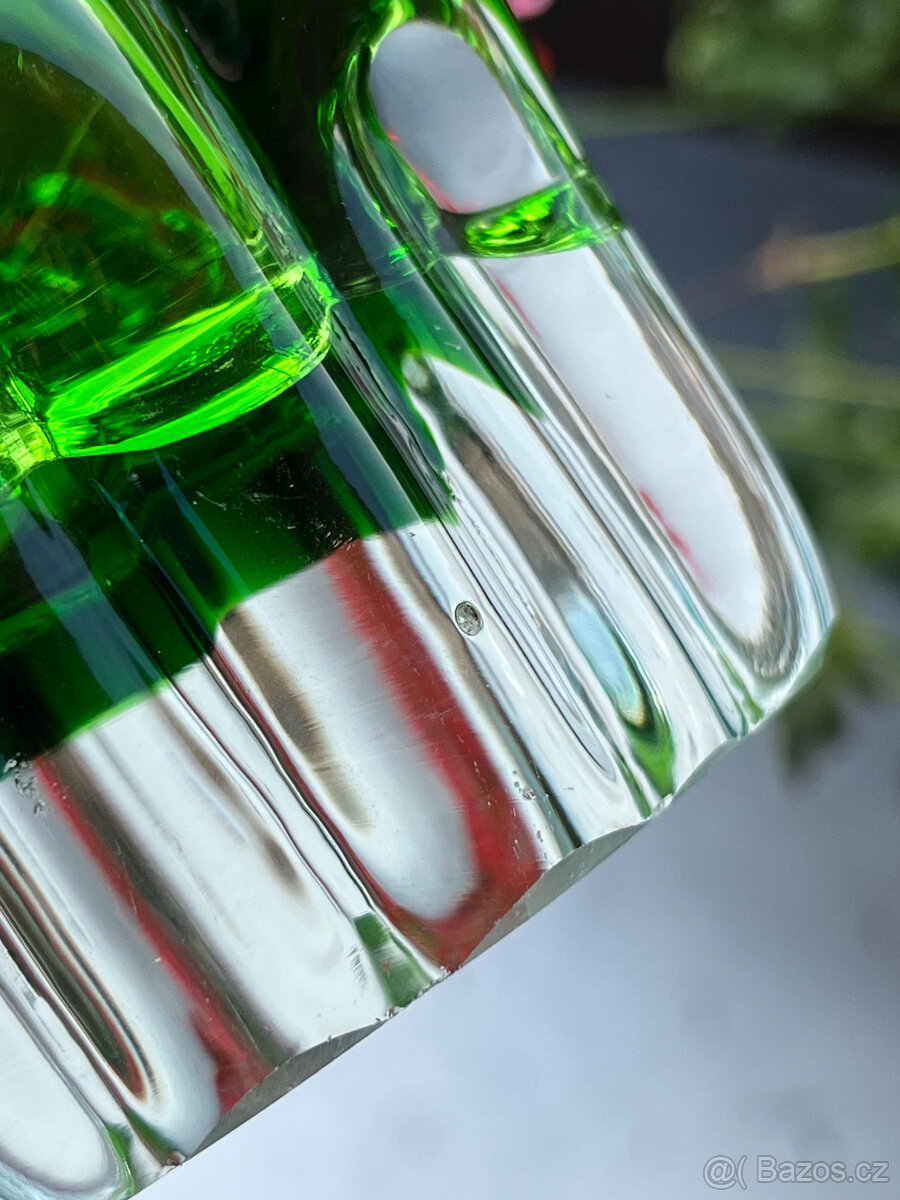 Váza Mozek 24.5 cm, zelené hutní sklo, Pavel Hlava - 7