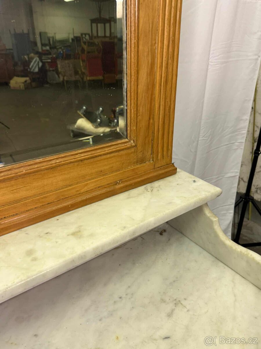 Historická komoda s mramorem a zrcadlem (134013) - 7