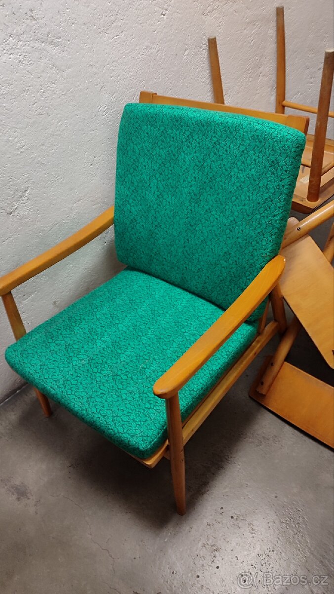 Retro konferenční stolek a 2 křesla - 7