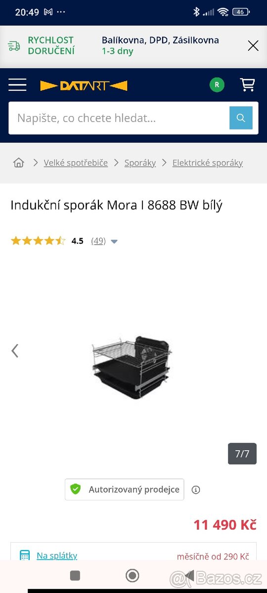 Indukční sporák Mora I 8688 BW bílý - 7