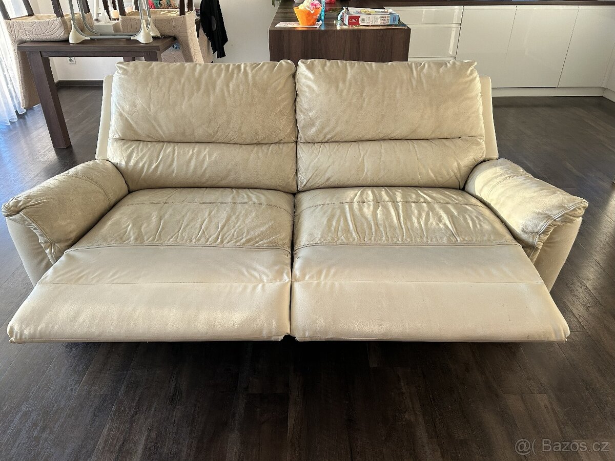 Kožené gauče s látkovými potahy - 7