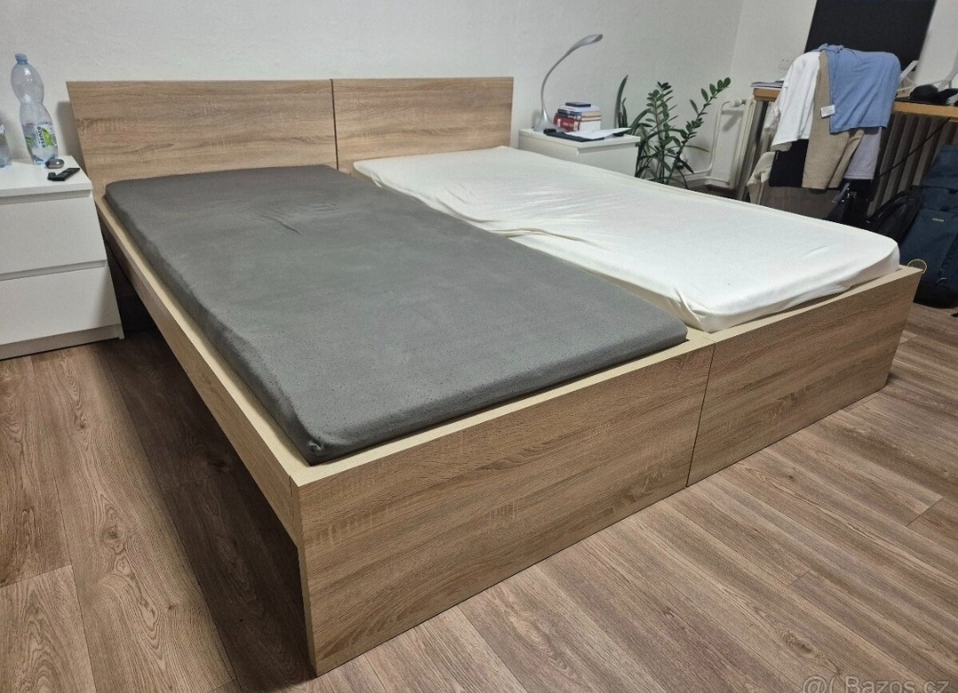2x Postel 90x200 + rošty + matrace - 7