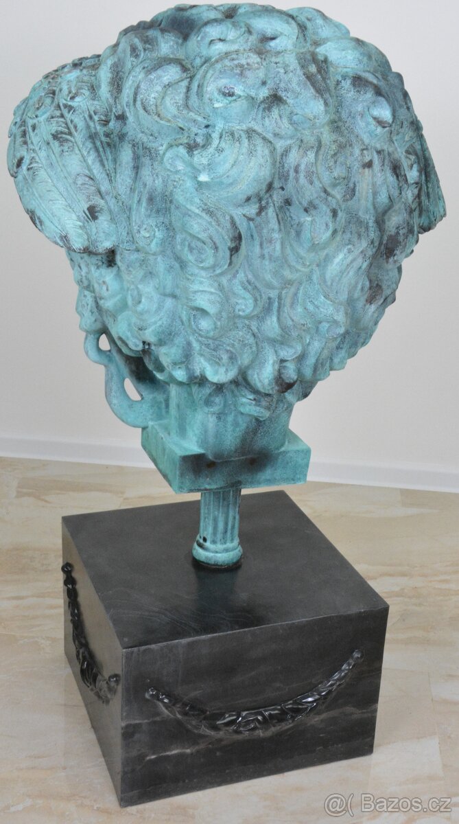 Bronzová socha - Medusa na mramoru - XXL - 98 cm - 7