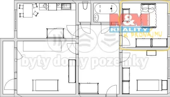 PRONAJMU POKOJ S LODŽIÍ V BYTĚ 3+1 - 7