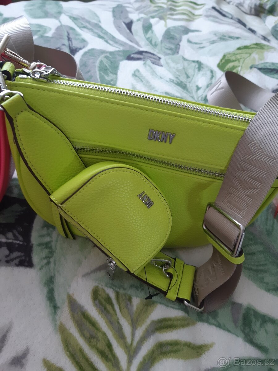 Originál DKNY Crossbody kabelka, růžová a neon. zelená - 7