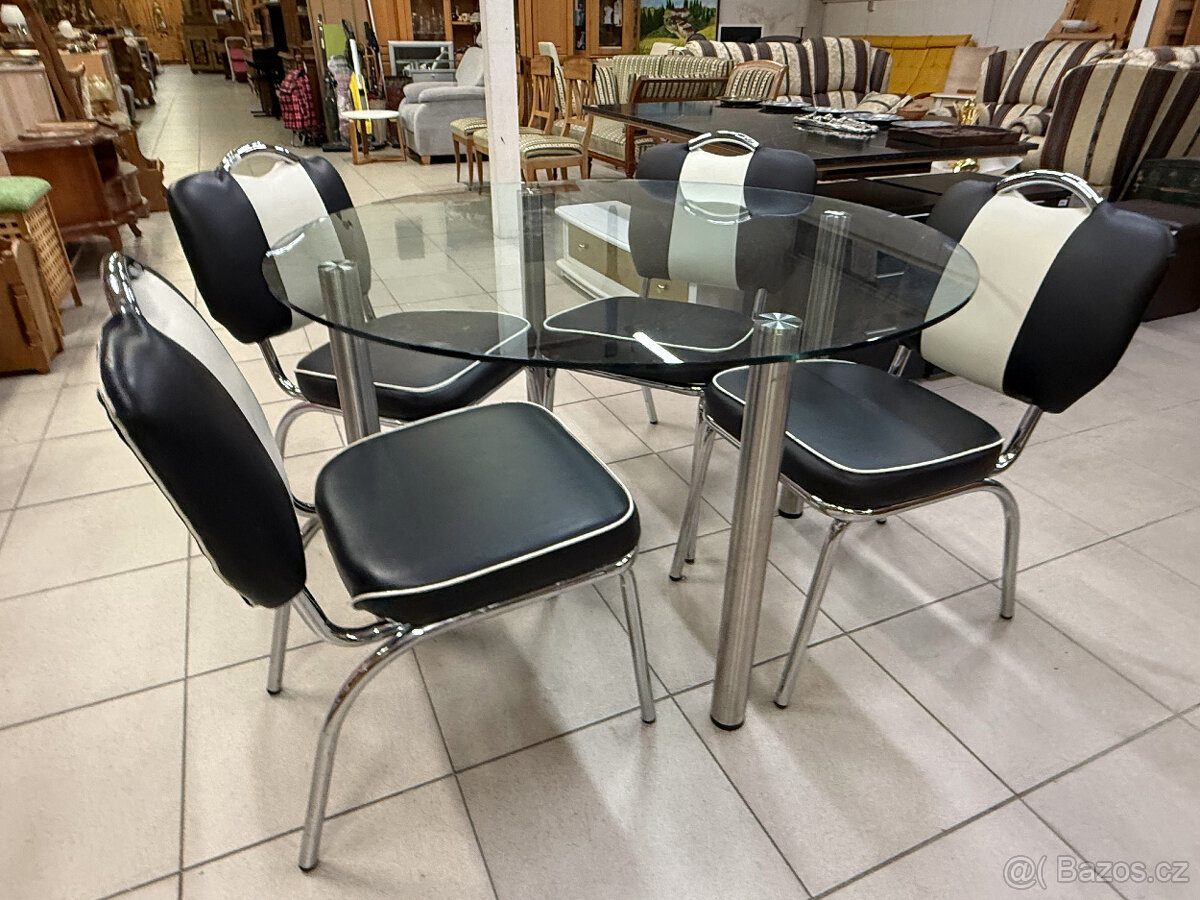 10 kusů chromovaných ,,Amerických" židlí - 7
