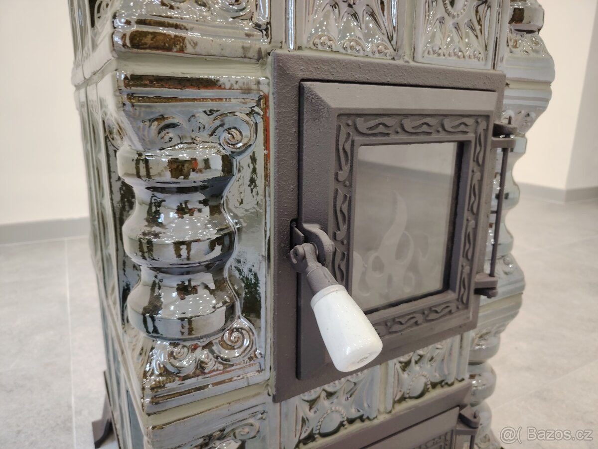 Kachlová kamna Oto s varnou deskou zelená - 7