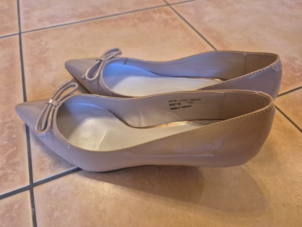 hnědé lakované lodičky - 7