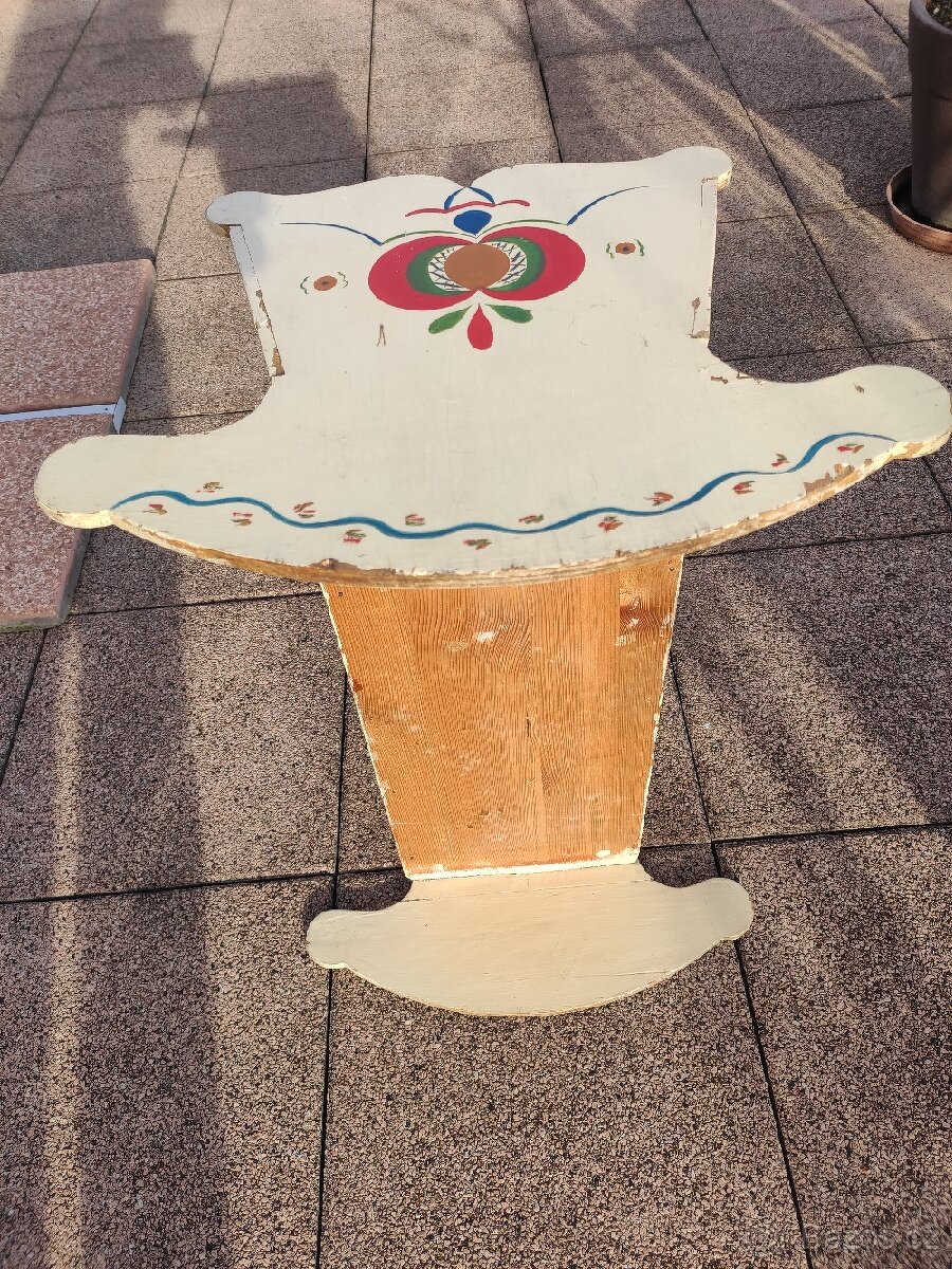 Stará dřevěná kolíbka pro panenky výroba rok 1940 - 7