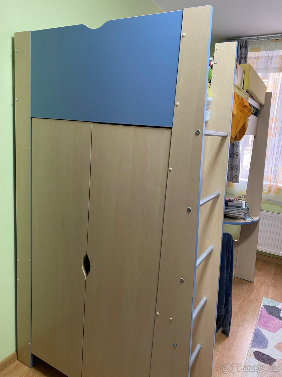 souprava do dětského pokoje s patrovou postelí a knihovnou - 7