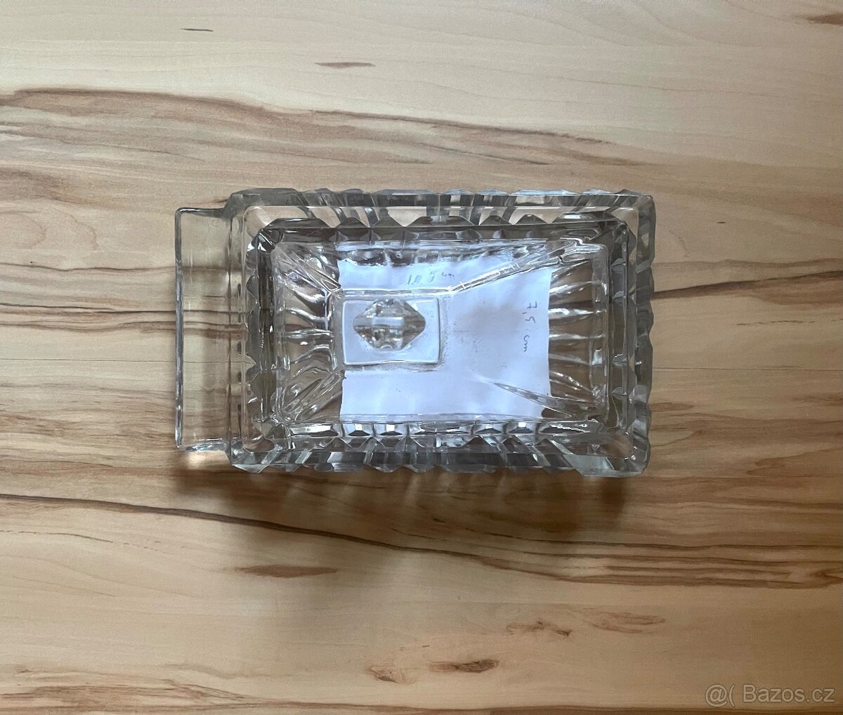 Starožitná skleněná dóza na máslo nebo dortík kremrolky atd. - 7