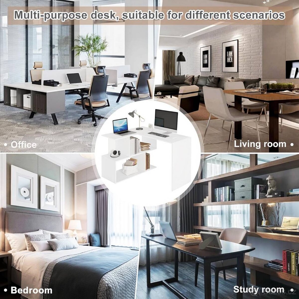 Rohový pracovní stůl NOVÝ - 7