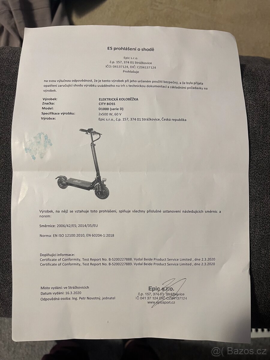 Elektrokoloběžka City Boss D1000LH - 7