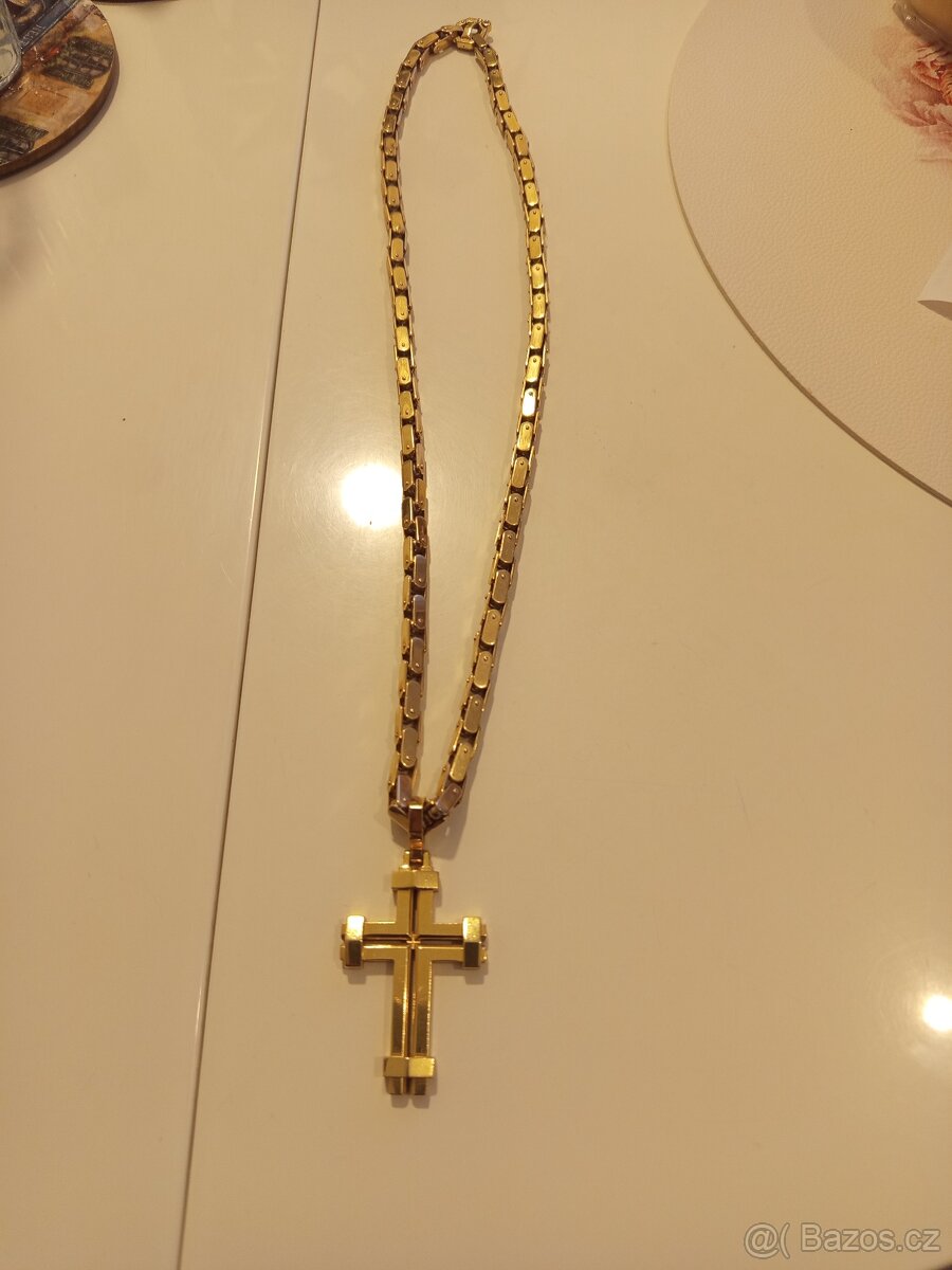 Zlatý řetěz s křížem 140,23g - 7