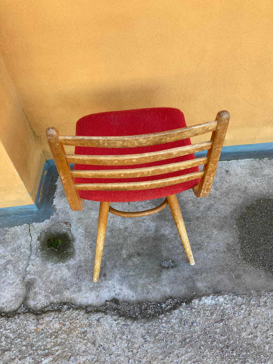 Židle dřevěná ohýbaná čalouněná látkou RETRO 500 kč - 7
