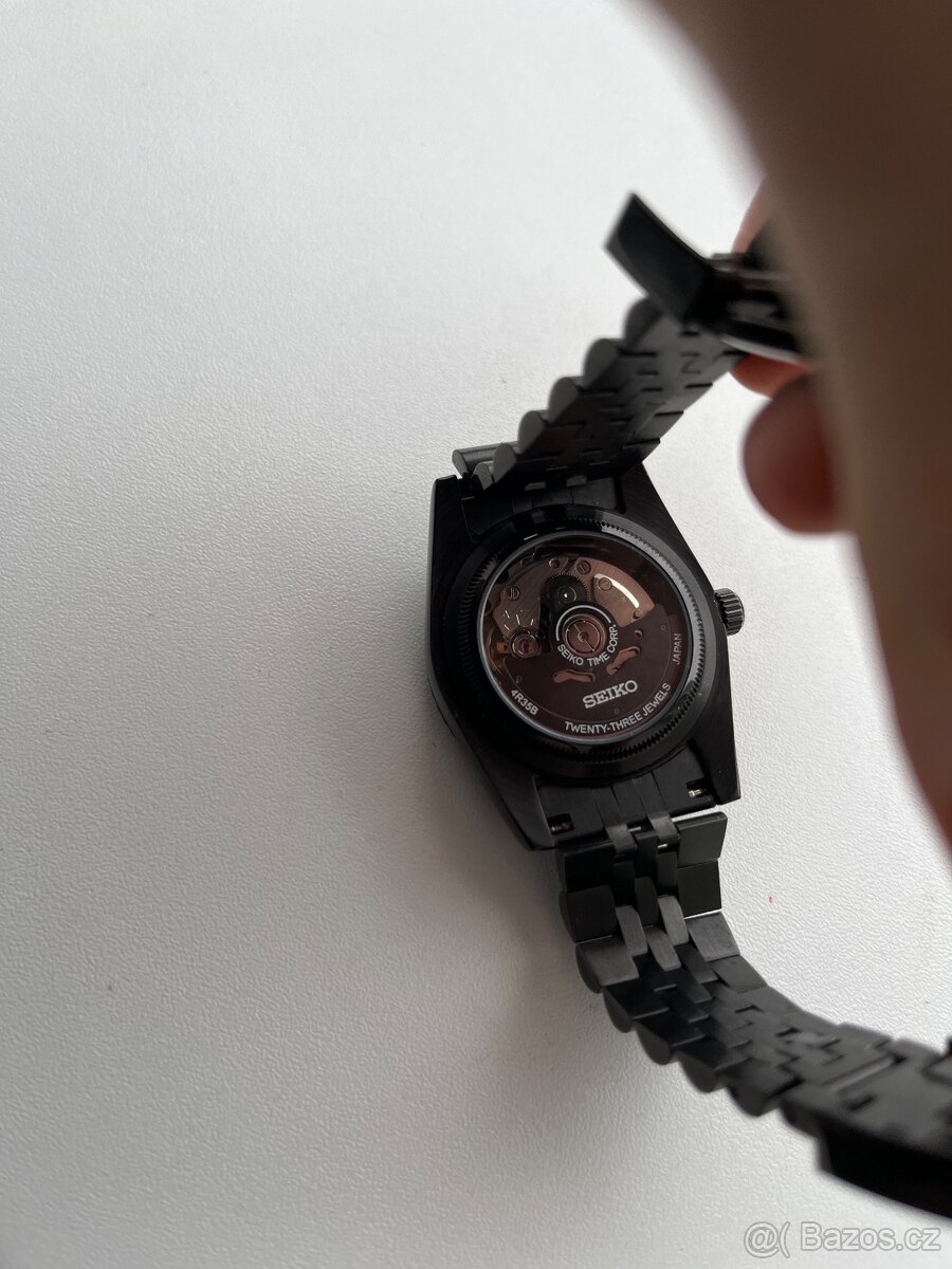 Seiko 4R35B- automaticke hodiky MOD/ custom build, cerne pro - 7