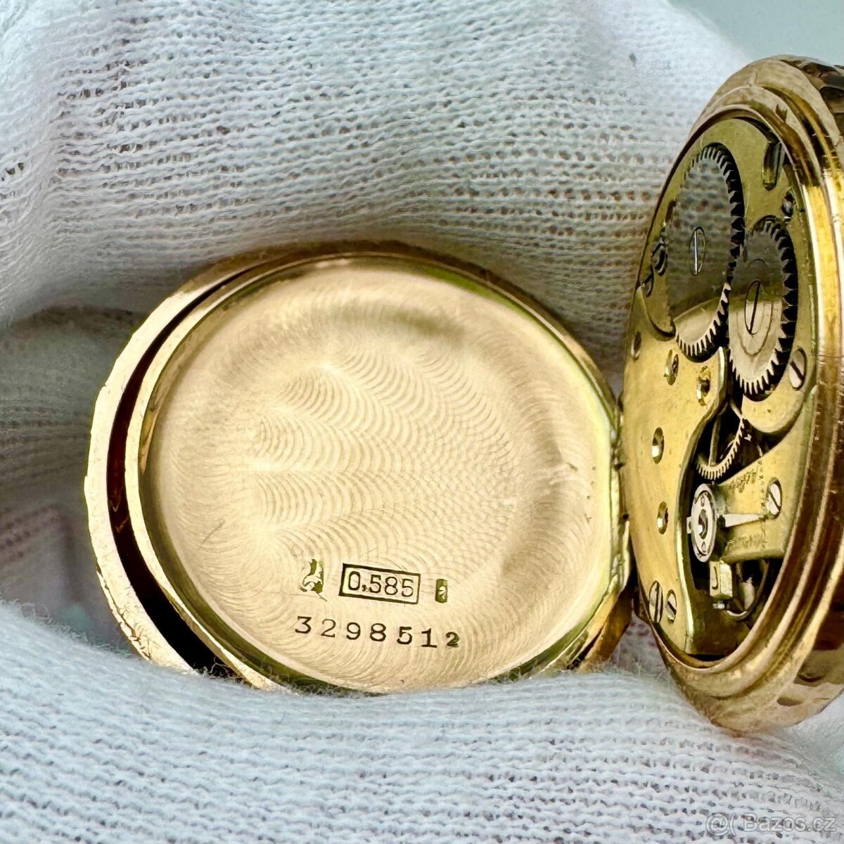 14K CELO ZLATÉ KAPESNÍ HODINKY OMEGA - GOLFOVÝ VZOR - FUNKČN - 7