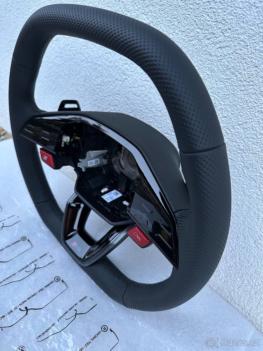 Audi sportovy volant perforovany cierny RS3 RSQ3 RS4 RS5 - 7