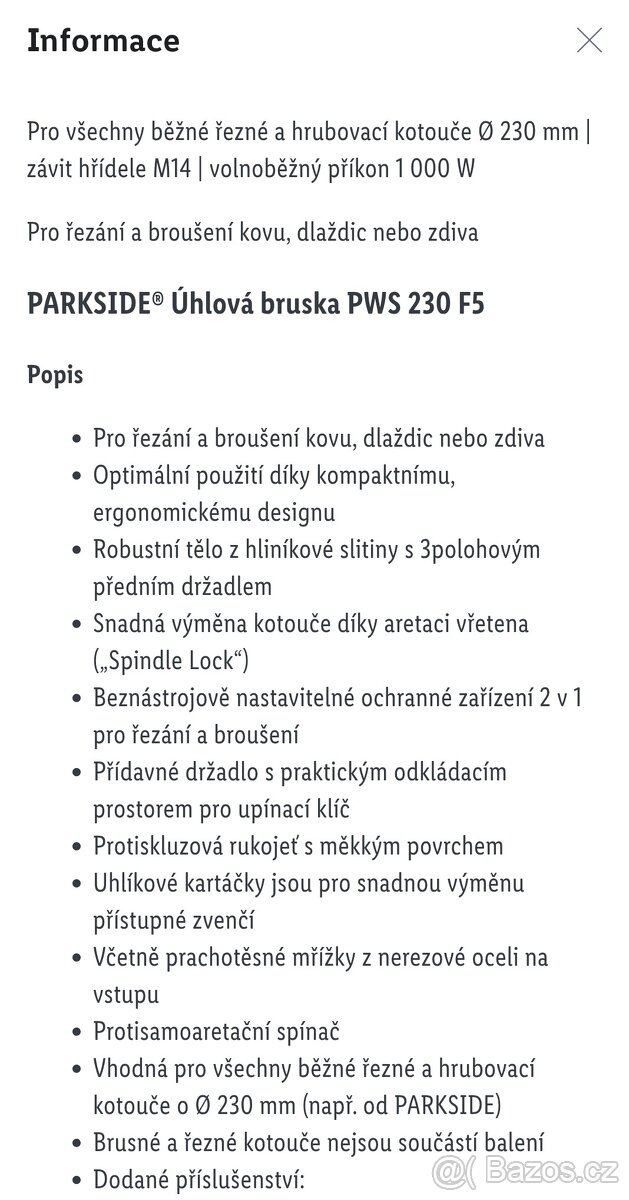 Elektronická bruska 230 parkside - 7