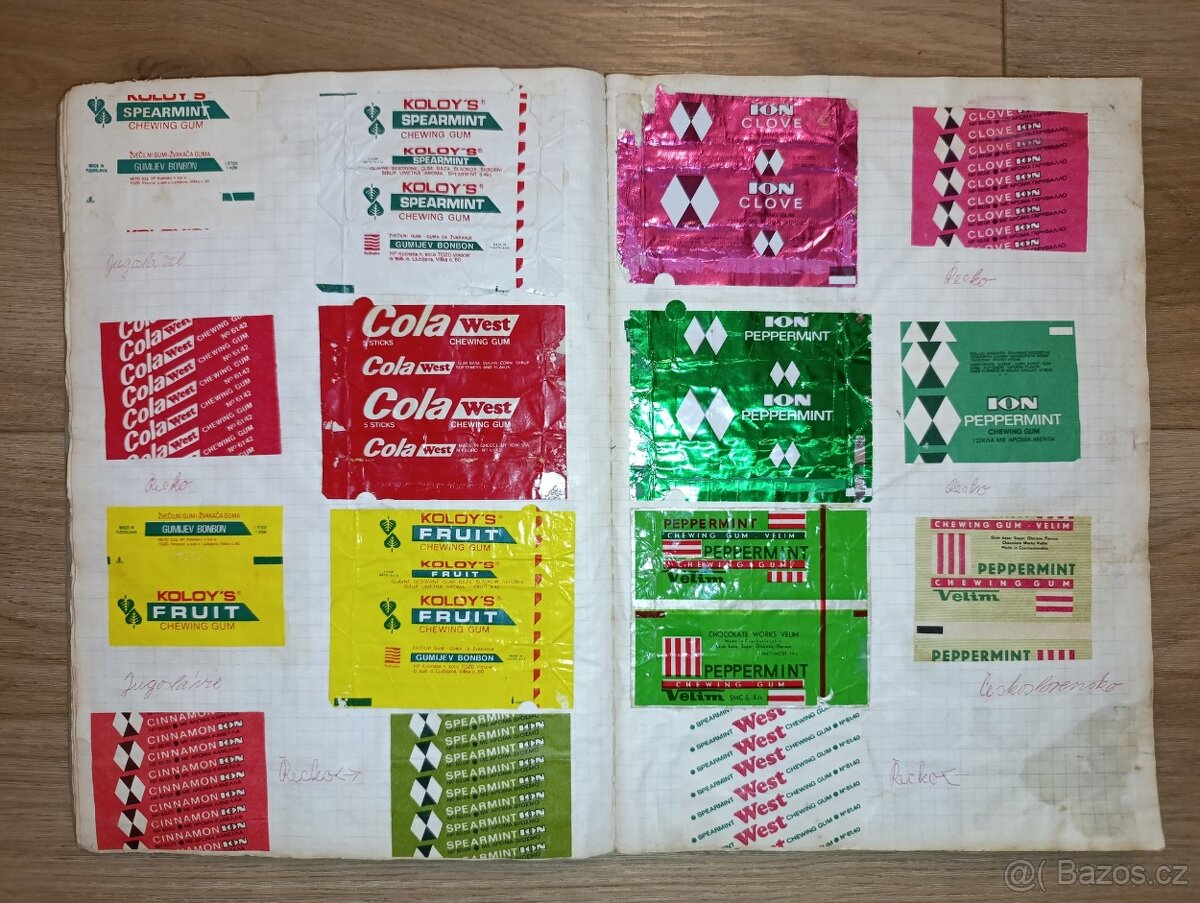 SBÍRKA STARÝCH ŽVÝKAČKOVÝCH OBALŮ, přes 170 Ks - 7