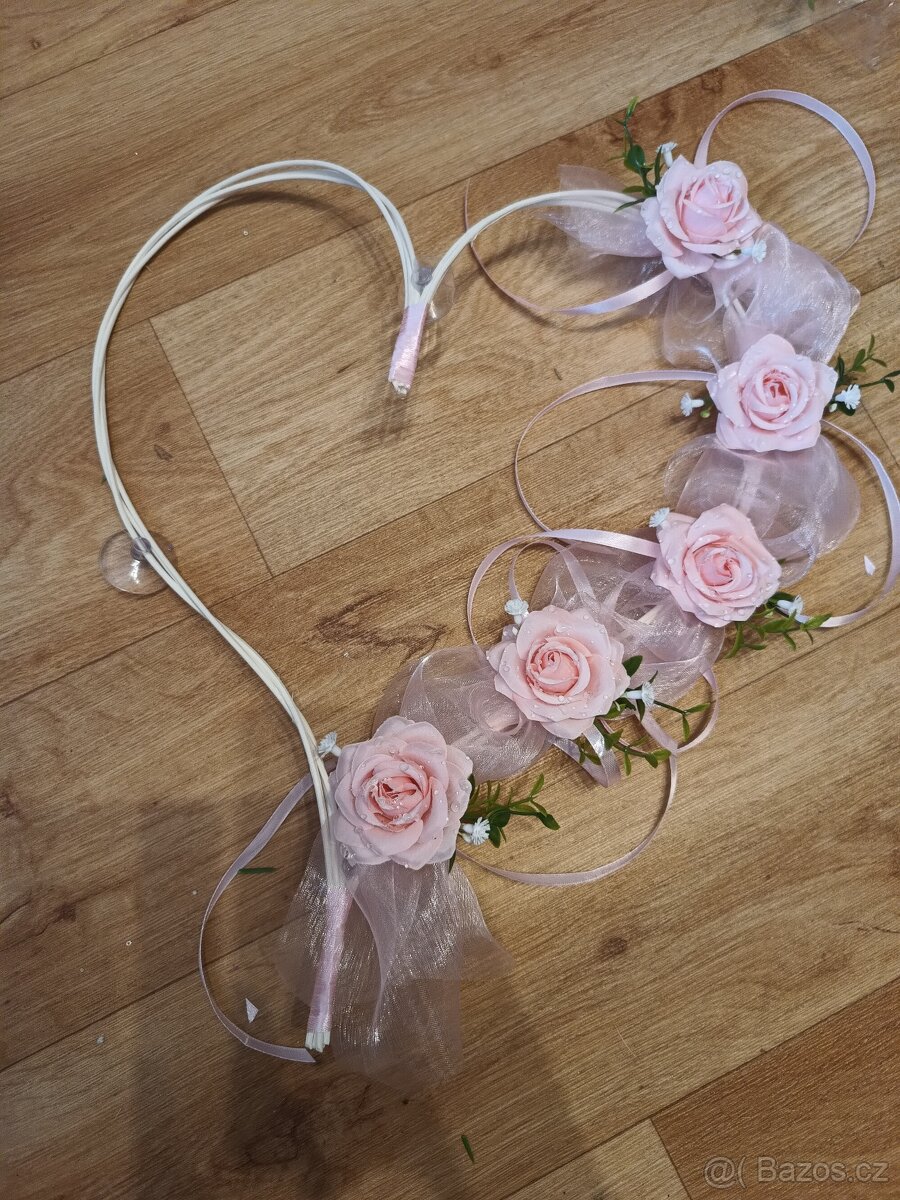 Svatební výzdoba - malá růžová růže - 7