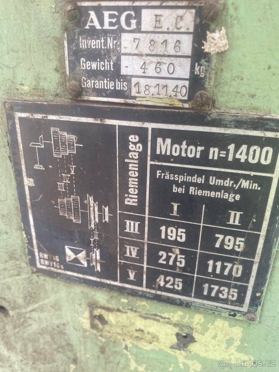 Nástrojářska Frézka AEG rok 1940 - 7