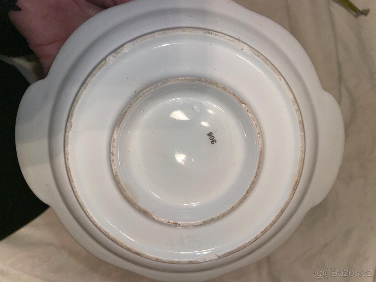 Stará porcelánová slánka a omáčník - 7