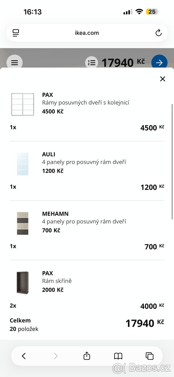 Černá skříň IKEA PAX - 7