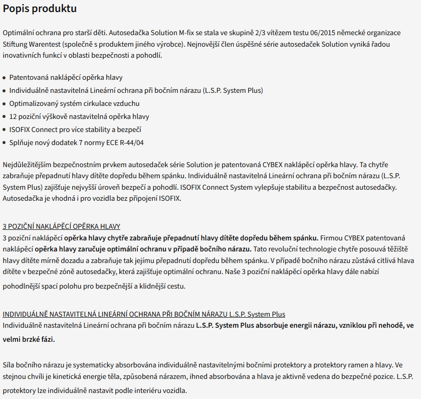 Autosedačka Cybex Solution M-fix 2/3 15-36kg - 7