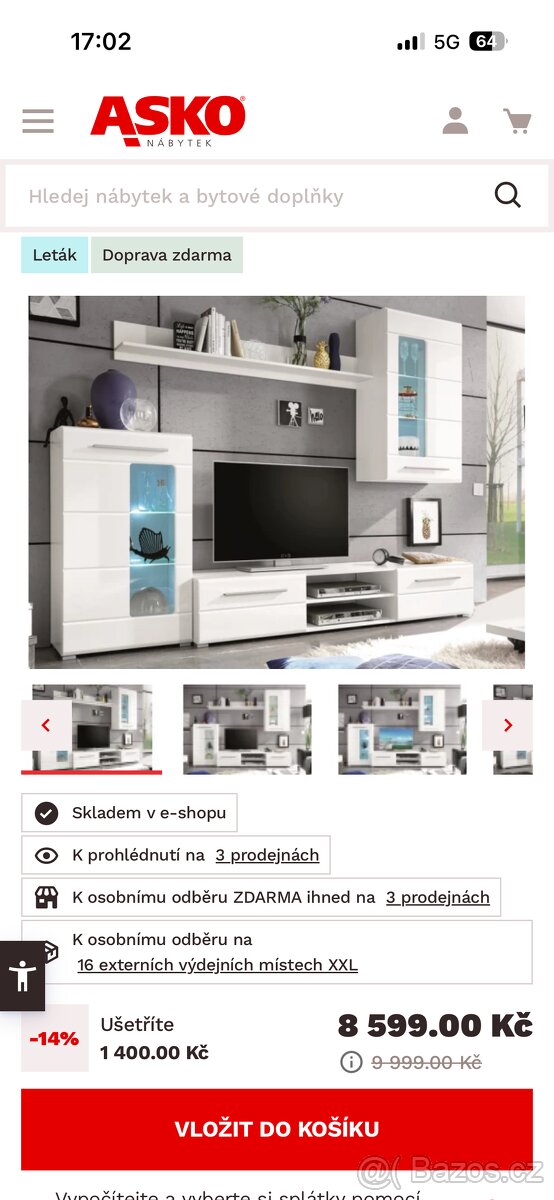 Obývací stěna bílá - 7