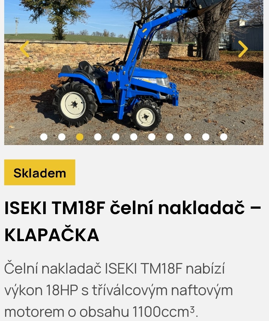 Malotraktor ISEKI TM 18 F s čelním nakladačem - 7