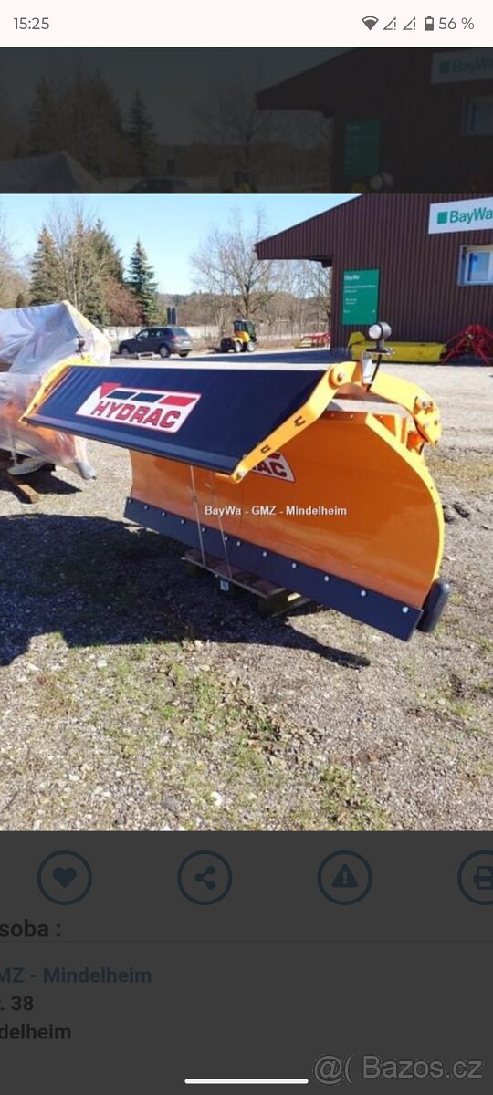 Čelní sněhová radlice -3m Hydrac(Springer) - 7